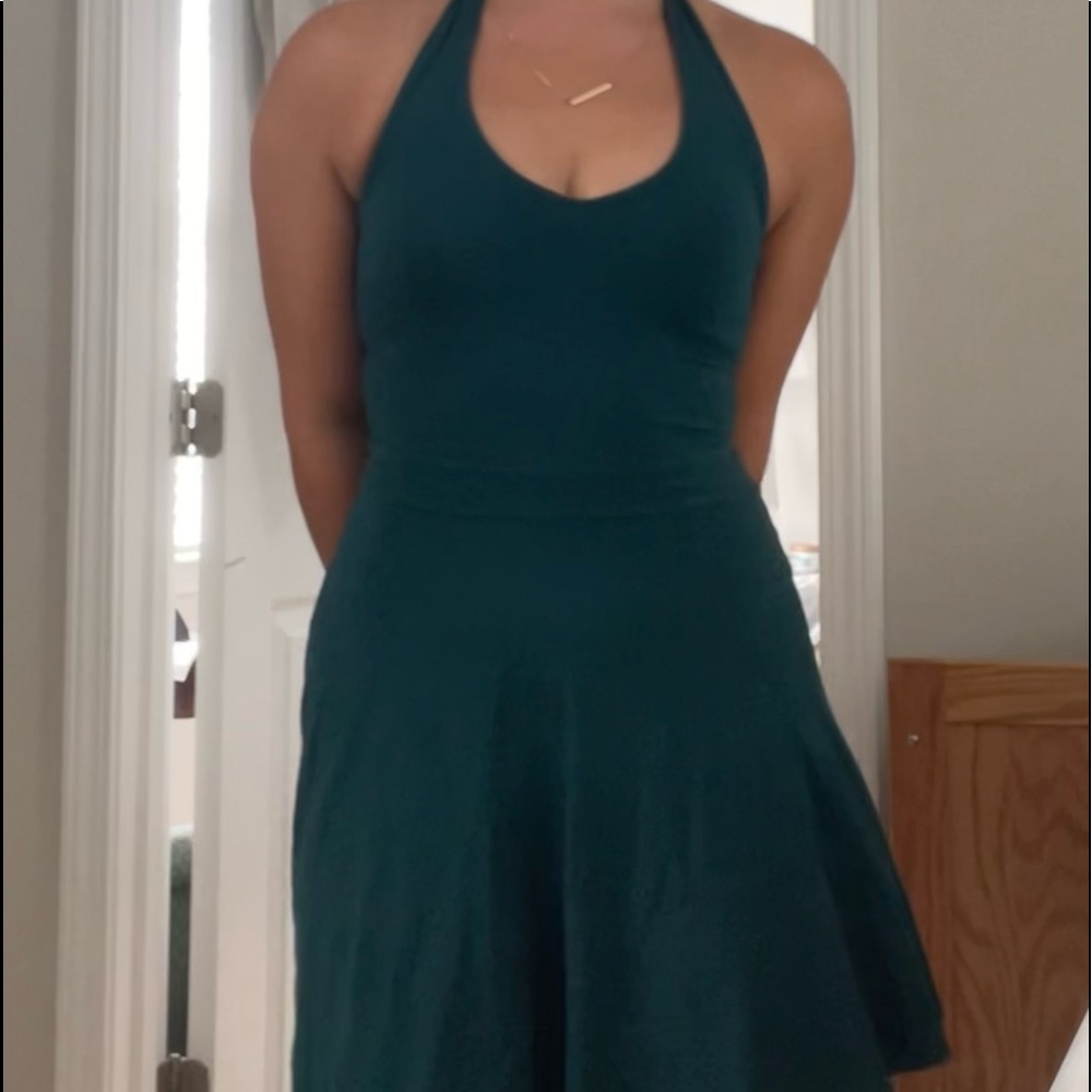 Teal mid length dress